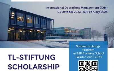 TL-STIFTUNG SCHOLARSHIP WINTER EXCHANGE PROGRAM ACADEMIC YEAR 2023-2024 (ESB BUSINESS SCHOOL – REUTLINGEN UNIVERSITY, GERMANY)